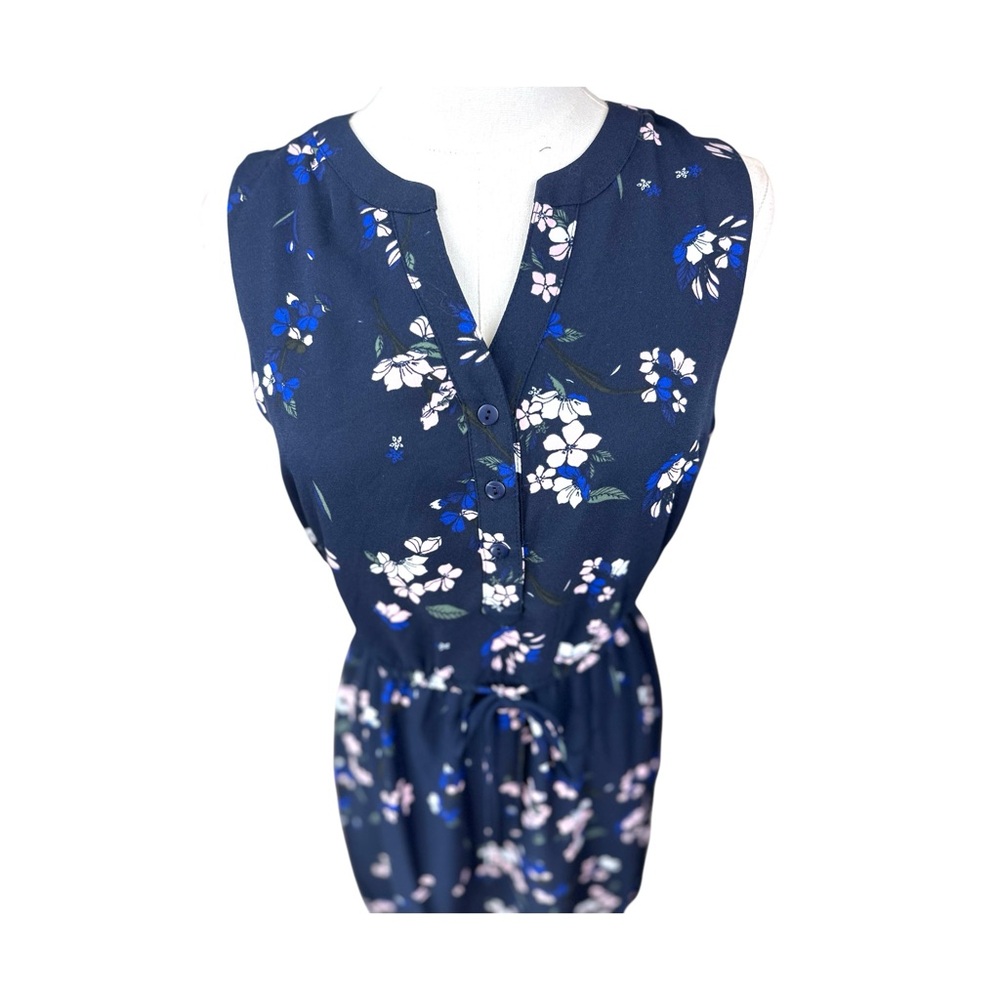 41 Hawthorn NWT SZ SM Clara T waist Blue Sleeveless V-neck Sundress - Picture 3 of 14